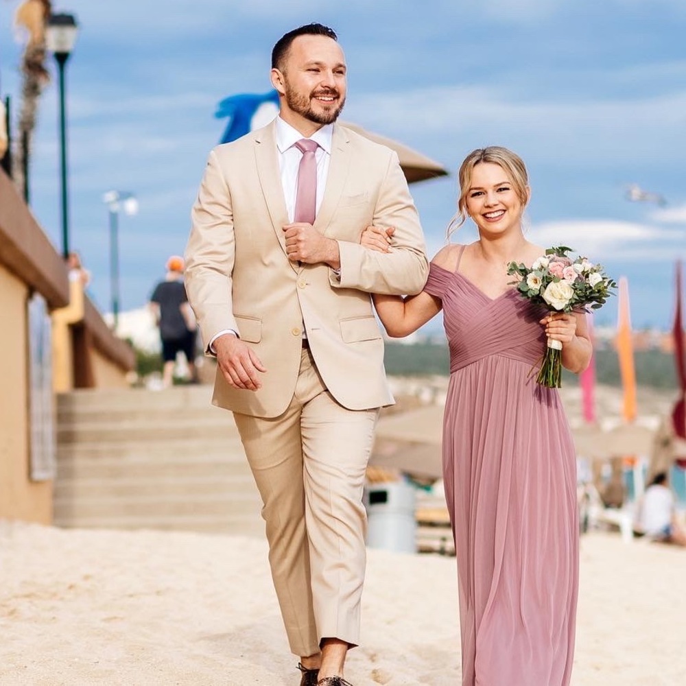 Mauve Azazie floor length dress